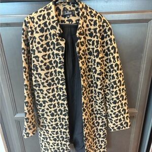 Lulu's Black and Tan Teddy Jacket Plush Leopard Print